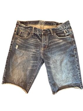 Brooklyn Calling NYC Distressed Denim Cutoff Shorts Raw Hem Medium Wash